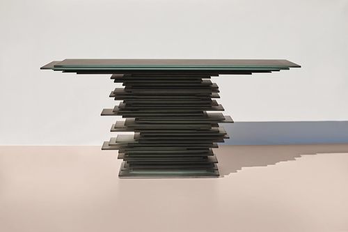 Konsolentisch / originelles Design - ELEGE - Gallotti&Radice - Glas / Gestell aus Glas / rechteckig