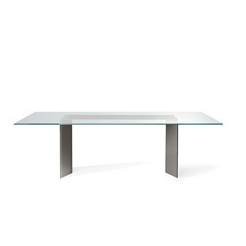 Moderner Tisch - DOLM - Gallotti&Radice - Glas / Gestell aus Holz / Gestell aus Hartglas