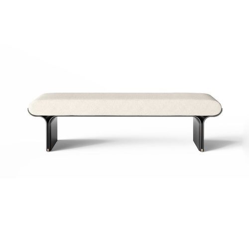 Moderne Bank - STAMI - Gallotti&Radice - poliertes Messing / Leder / Polyurethanschaum