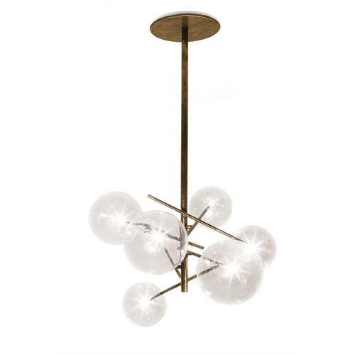 Moderner Kronleuchter - BOLLE 6 - Gallotti&Radice - Messing / Kristall / geblasenes Glas