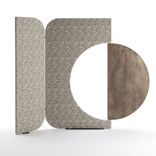 Metall-Raumteiler - ENSO - Gallotti&Radice - Stoff / lackiertes Metall / silberfarben