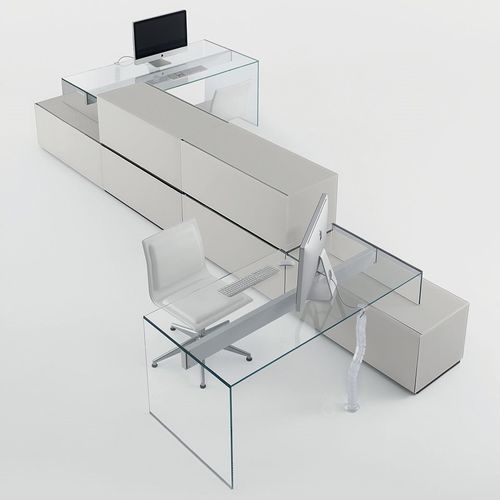 Bodenstehender Schreibtisch - AIR 1 UP/1 UP S - Gallotti&Radice - modern / Aluminium / anodisiertes Aluminium