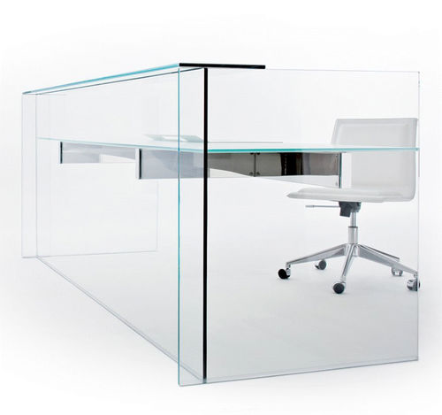 Aluminium-Empfangstheke - AIR HALL - Gallotti&Radice - Glas / Edelstahl / lackiertes Metall