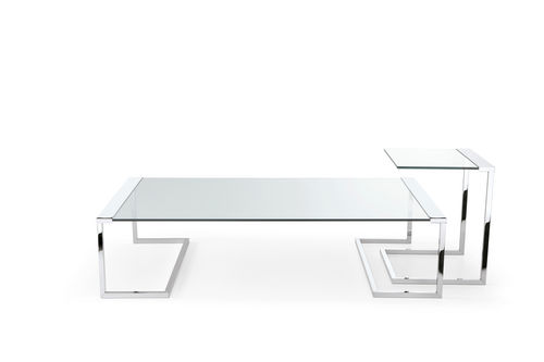 Moderner Couchtisch - SIR T32 - Gallotti&Radice - Metall / Hartglas / rechteckig