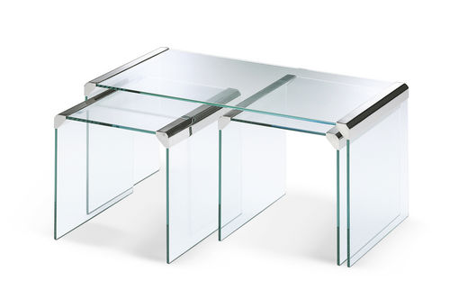 Moderner Satztisch - T35R - Gallotti&Radice - Glas / Hartglas / Edelstahl