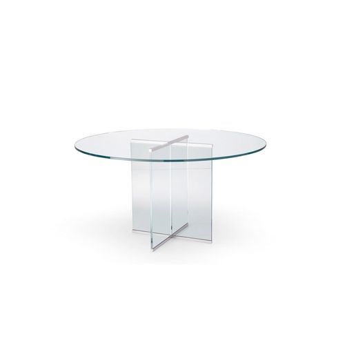 Moderner Tisch - EROS - Gallotti&Radice - Hartglas / Gestell aus Hartglas / rechteckig