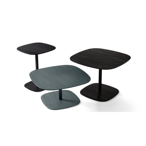 Moderner Beistelltisch - CHANTAL - Gallotti&Radice - gebürstetes Aluminium / Gestell aus Aluminium / quadratisch