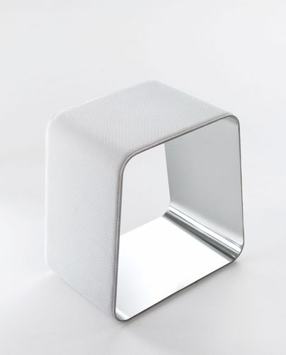 Moderner Hocker - WGS - Gallotti&Radice - Stoff / Gestell aus rostfreiem Edelstahl / Gestell aus lackiertem Metall
