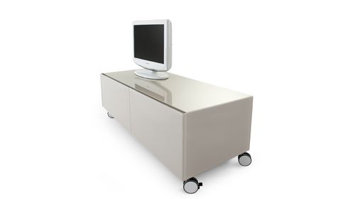 Modernes Fernsehmöbel - AIR WHEEL - Gallotti&Radice - mit Rollen / Holz / gestrichenes Holz