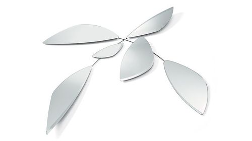Wandmontierter Spiegel - LEAF - Gallotti&Radice - originelles Design / Metall / horizontal