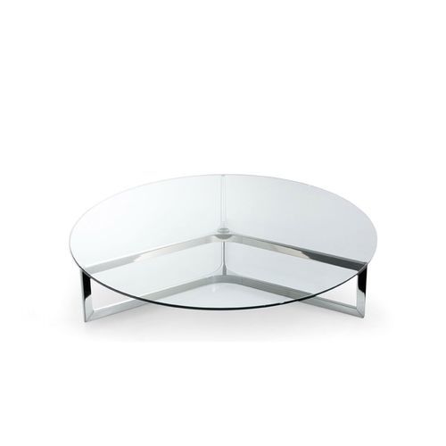 Moderner Couchtisch - RAJ - Gallotti&Radice - Glas / Gestell aus rostfreiem Edelstahl / Gestell aus lackiertem Metall