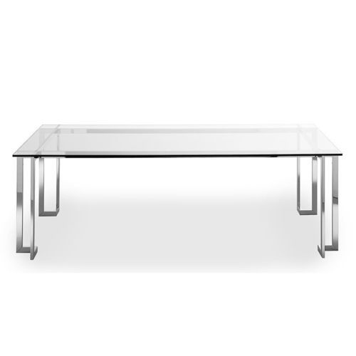 Moderner Besprechungstisch - LORD - Gallotti&Radice - Glas / Gestell aus rostfreiem Edelstahl / rechteckig