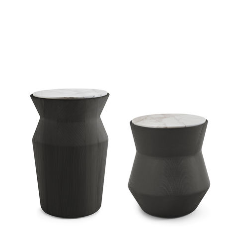 Moderner Beistelltisch - DAMA - Gallotti&Radice - Marmor / lackiertes Holz / rund