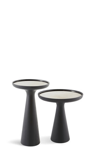 Moderner Beistelltisch - FANTE - Gallotti&Radice - Marmor / lackiertes Holz / rund