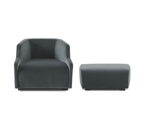 Moderner Sessel - FIRST POLTRONA &amp; POUF - Gallotti&Radice - Samt / mit Fußstütze / Polster