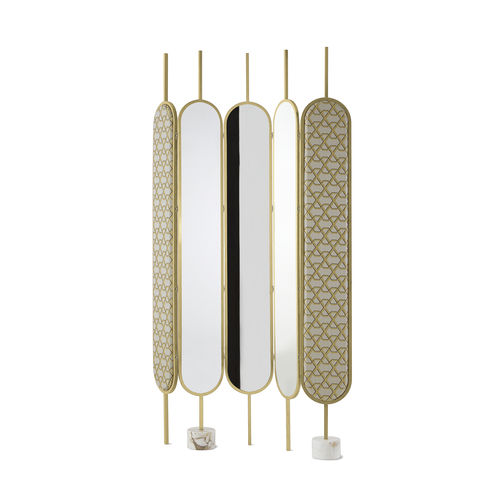 Paravent / originelles Design - CHLOE - Gallotti&Radice - Holz / Stoff / mit Spiegel
