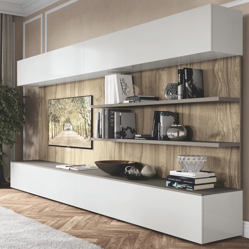 Moderne Wohnwand - DICIOTTO 03 - Febal Casa - melaminbeschichtet / Modul / maßgefertigt