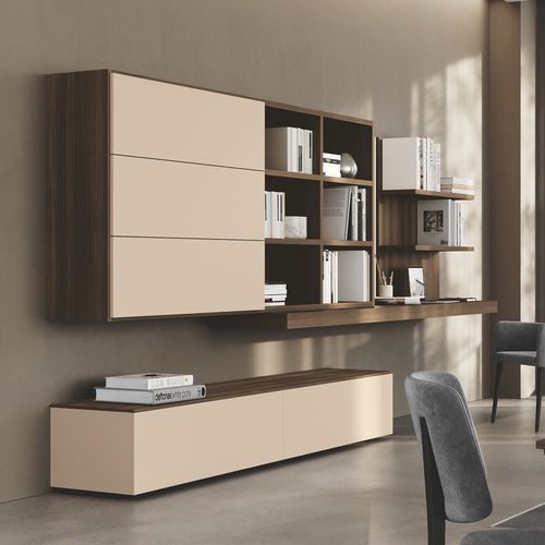 Moderne Wohnwand - DICIOTTO 10 - Febal Casa - melaminbeschichtet / mit Schublade / für TV