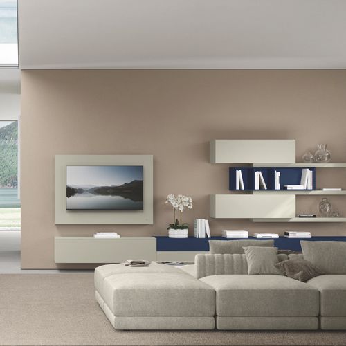 Moderne Wohnwand - DICIOTTO 11 - Febal Casa - melaminbeschichtet / mit Schublade / für TV