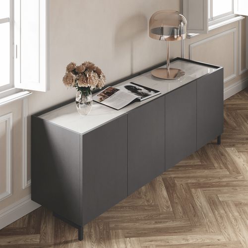 Modernes Sideboard - LEAF / 03 - Febal Casa - Metall / melaminbeschichtet / modular