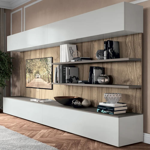Moderne Wohnwand - DICIOTTO / 02 - Febal Casa - lackiertes Holz / melaminbeschichtet / Modul