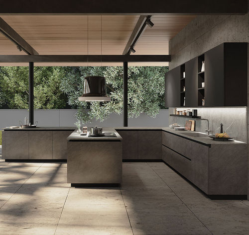 Moderne Küche - EGO LINE - Febal Casa - Holz / Metall / U-Rohr