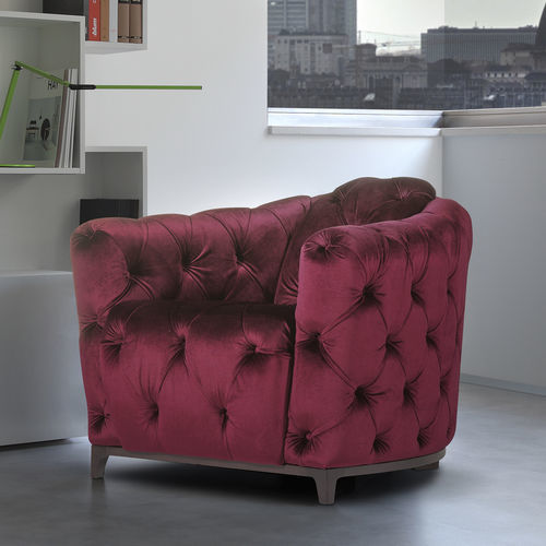 Chesterfield-Sessel - DELIZIANTE - caliaitalia - Stoff / Leder / Kiefer