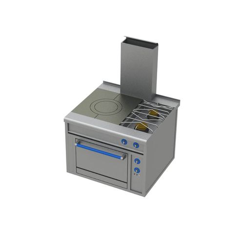 Gasherd - 121 G EURO 800X600 BR - M - ROSINOX - Profi / mit 2 Kochfeldern / mit 1 Ofen