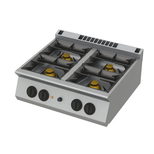 Gaskochfeld - 040G /S-7 - ROSINOX - Profi / mit 4 Kochfeldern / Aufsatz