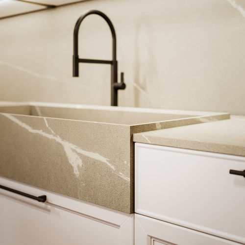 Keramik-Arbeitsplatte - D23 - DOIMO CUCINE - für Küche / mit rechteckigen Kanten