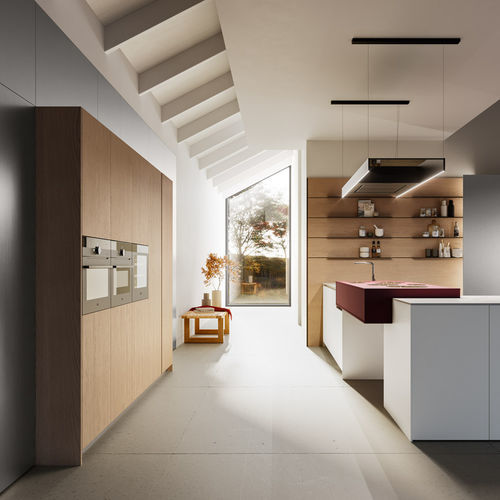 Moderner Lagerschrank für Küchen - D12 + D23 - DOIMO CUCINE - Holz / für Ofen