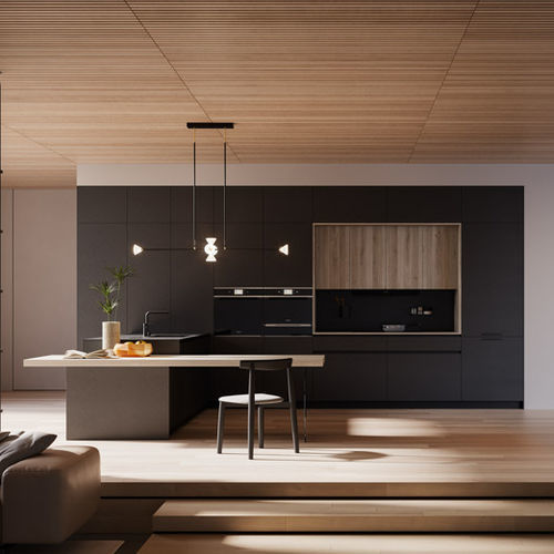 Moderne Küche - D23 - DOIMO CUCINE - Eiche / Metall / Carbon