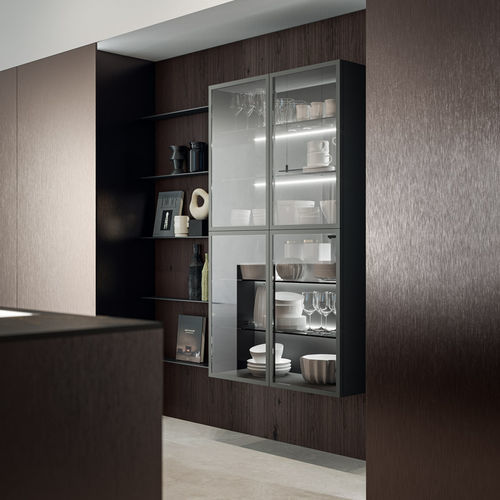 Moderne Vitrine - D12 + D23 - DOIMO CUCINE - wandmontiert / Glas / beleuchtet