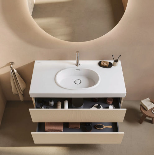 Wandhängender Waschtisch-Unterschrank - BALCOON - DURAVIT - melaminbeschichtete Spanplatte / modern / mit Schubladen