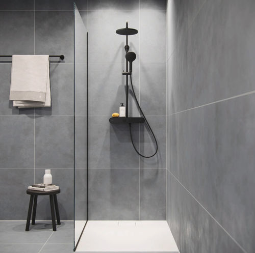 Thermostatische Duschsäule - TH4382008046 - DURAVIT - Metall / silberfarben / mattschwarz