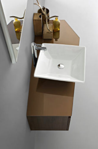 Wandhängender Waschtisch-Unterschrank - JOY: 02 - Cerasa - Holz / Kristall / modern