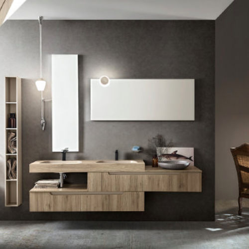 Doppelter Waschtisch-Unterschrank - RYO: 01 - Cerasa - wandmontiert / Holz / modern