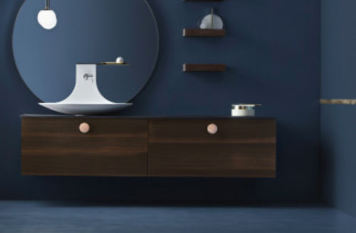 Wandmontierter Waschtisch-Unterschrank - MAORI: 01 - Cerasa - Holzfurnier / modern / mit Schubladen