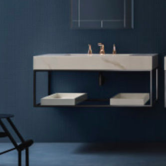 Wand-Waschbecken - MAORI: 03 - Cerasa - Marmor / rechteckig / modern