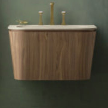 Wand-Waschbecken - SUEDE: 02 - Cerasa - Holz / mit Ablage / konisch