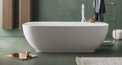 Ovale Badewanne - SUEDE: 04 - Cerasa - freistehend / Verbundwerkstoff / weiß
