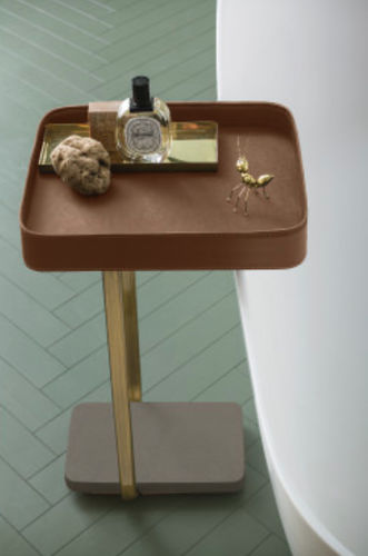 Moderner Beistelltisch - SUEDE: 05 - Cerasa - lackiertes Metall / Bronze / Leder