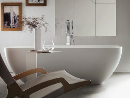 Ovale Badewanne - SOFT - Cerasa - freistehend / Mineralwerkstoff / weiß