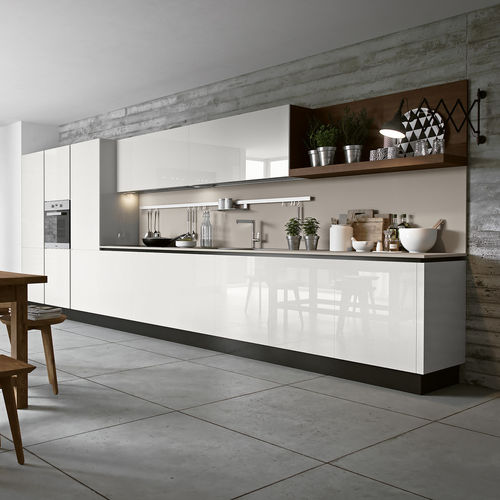 Moderne Küche - NEW NICE 1.0 - Record Cucine - Esche / Glas / ohne Griff