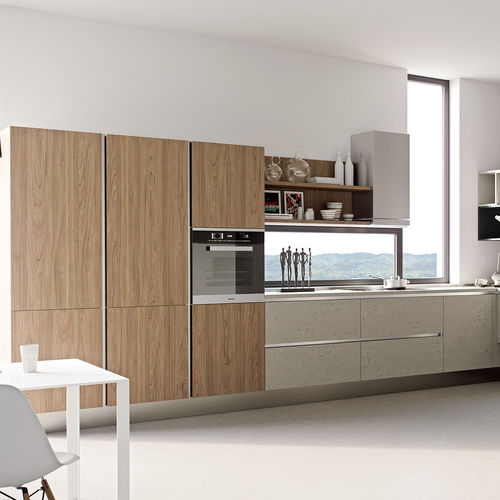Moderne Küche - LAMINA 4.0 - Record Cucine - Holzfurnier / Eiche / Ulme