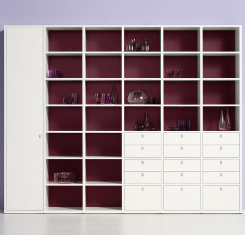 Hohes Sideboard - STUDIMO - interlübke - modern / lackiertes Holz / mit Regal