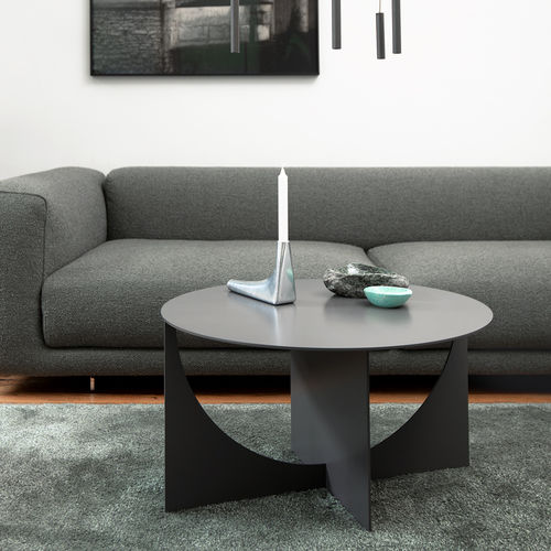 Moderner Couchtisch - PICAL  - interlübke - lackiertes Metall / Gestell aus lackiertem Metall / rund