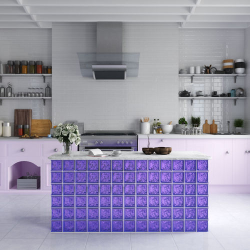 Quadratischer Glasbaustein - MG/S SOPHISTICATED VIOLET - SEVES GLASSBLOCK - für Bad / für Innenwand / farbig