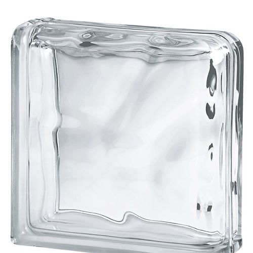 Glasbaustein für Eckeinbau - CLEAR 19/8 ALLBEND WAVE - SEVES GLASSBLOCK - gebogen / glatt / sandgestrahlt