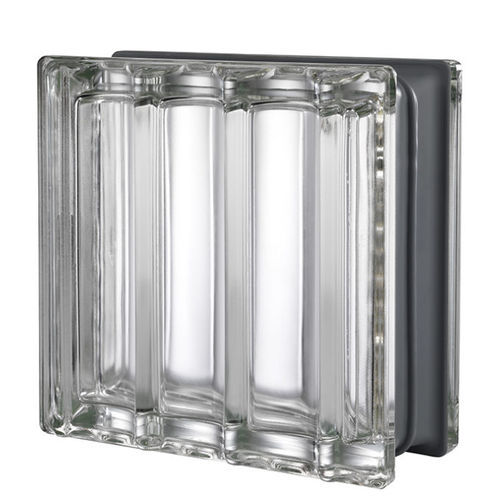 Quadratischer Glasbaustein - METALLIZZATO - SEVES GLASSBLOCK - Relief / wandmontiert / dämmend